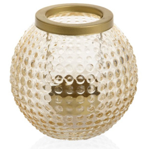 Yankee Candle - lucerna na čajovou svíčku Pastel Romance (Skleněná lucerna z kolekce Pastel Romance s detaily ve zlaté barvě.)