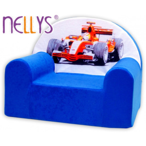 Dětské křesílko/pohovečka Nellys ® - Formule v modrém