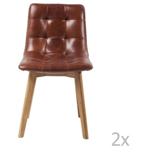 Sada 2 židlí s koženým sedákem Kare Design Moritz