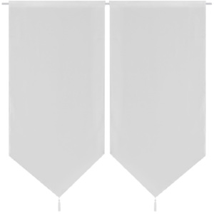 Kuchyňské záclony lněného vzhledu 60 x 90 cm bílé 2 ks