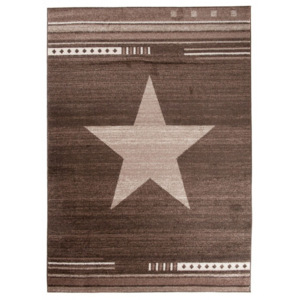 Kusový koberec Hvězda tmavě hnědý, Velikosti 200x290cm
