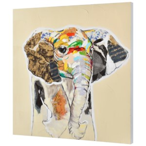 [art.work] Ručně malovaný obraz - slon 2 - plátno napnuté na rámu - 80x80x3,8 cm