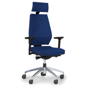 Kancelářská židle Motion s opěrkou hlavy, modrá