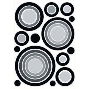 Samolepící pokojová dekorace Kruhy černé