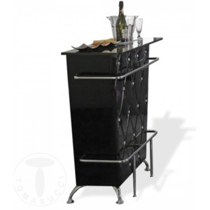 Mobilní bar DIVA Black TOMASUCCI (barva - černá PVC polstrované s kamínky)