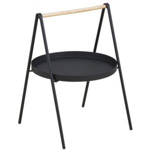 Odkládací stolek Lopes 40 cm, kov, černá