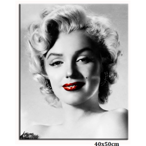 Obraz Marilyn Monroe - rudé rty úsměv ramena 48836717P