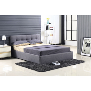 Čalouněná postel SARA II šedá 160x200cm s úložným prostorem