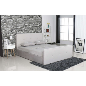 Čalouněná postel EMMA II sv.šedá 160x200cm s úložným prostorem