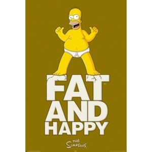 Plakát - Simpsons fat and happy (1)