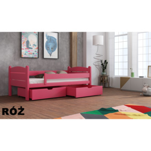 Dřevená postel s úložným prostorem Maci 80x180 cm odstín růžová