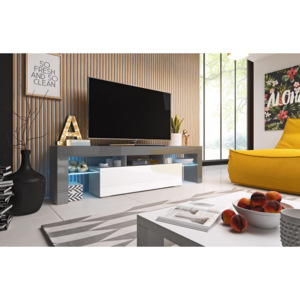 TV stolek TORO 158 (šedá-bílá) SKLADEM 9ks (Moderní televizní stolek s)