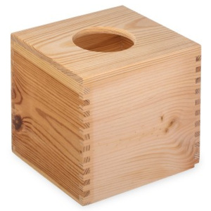 ČistéDrevo Dřevěná krabička na kapesníky čtvercová