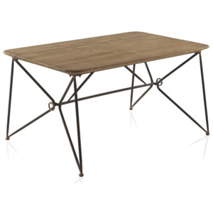 Jídelní stůl s kovovou konstrukcí a dřevěnou deskou Geese, 150 x 90 cm