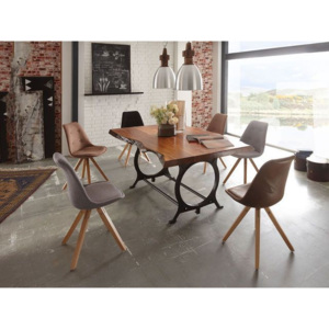 Židle CALIFORNIA 15690A 84x48x53 cm bukové dřevo textilie barva hnědá