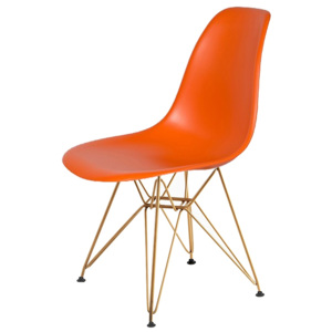 KHome Židle DSR GOLD sicilská oranž č.08 - kovově zlatavý základ