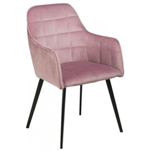 Židle DanForm Embrace, růžový samet, kovová podnož