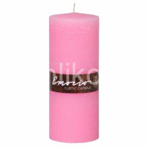 Válcová svíčka 20cm RUSTIC růžová