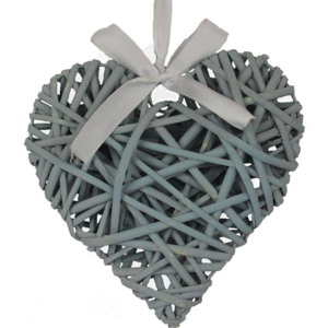 Proutěné srdce 20 cm, modro-šedé - Morex - Morex