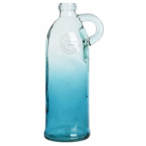 Váza/lahev 1 ucho sklo mix modrá