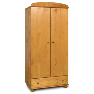 Dvoudveřová šatní skříň z borovicového dřeva Faktum Tomi