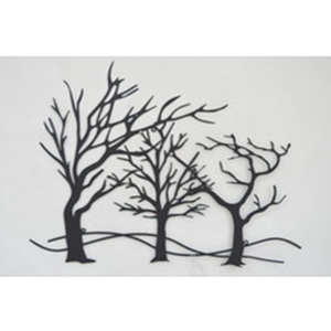 Autronic Nástěnná kovová dekorace - stromy, barva černá matná