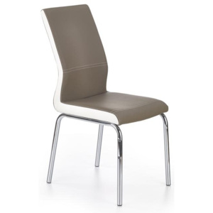 Halmar Jídelní židle K225, cappuccino-bílá