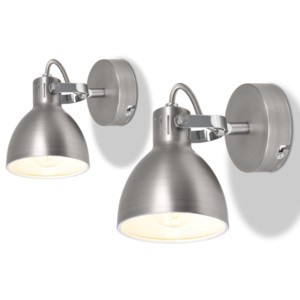 Nástěnná lampa, 2 ks, na 2 žárovky E14, šedá