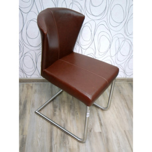 Čalouněná židle 15155A 85x38x55 cm kov koženka barva hnědá