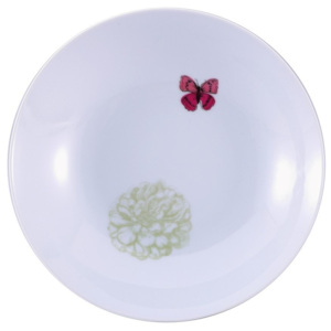 Polévkový talíř Bergner Pink Butterfly, 20 cm