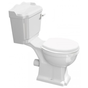 AQUALINE ANTIK WC kombi, mísa+nádržka+splachovací mech. s páčkou+PP sedátko, bílá/chrom (AK107)
