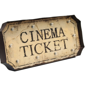 Nástěnná světelná dekorace Novita Cinema Ticket