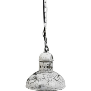 Industrial style, Bílá závěsná lampa s patinou 22 x22 cm (1565)