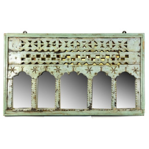Portál se zrcadlem z teakového dřeva, antik, 89x5x52cm