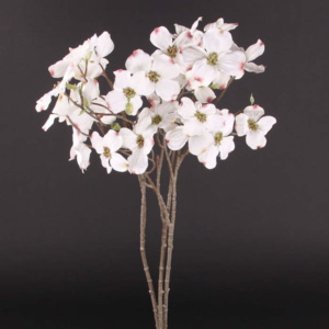 Dřín větev s květy umělá krémová 68cm