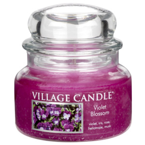 Svíčka ve skle Violet blossom - malá