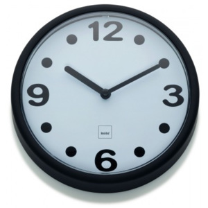 Nástěnné hodiny Genua plast, černá 17,5cm - Kela