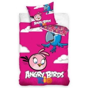 Tiptrade bavlna povlečení Angry birds pink bird 140x200 70x90 Bavlna