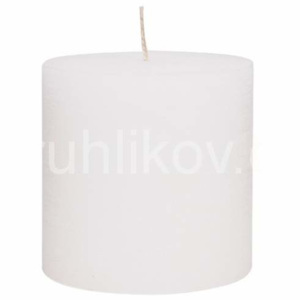 Válcová svíčka 10×10cm RUSTIC bílá