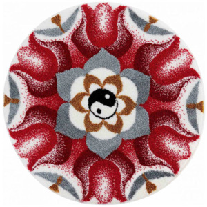 GRUND Mandala předložka HARMONIE PROTIKLADŮ červená kruh 80 cm