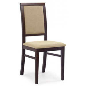 Jídelní židle SYLWEK tmavý ořech/béžová