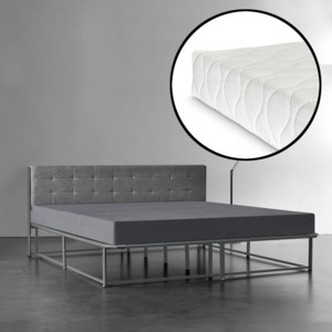 [en.casa]® Kovová postel AANB-0704 + matrace HKSM 180 x 200 cm