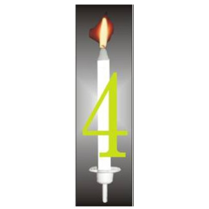Dortová svíčka reflexní číslo 4 - PREZENT - PREZENT