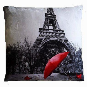 APEX 3D polštářek Paříž s deštníkem 45x45