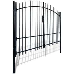 Dvoukřídlá plotová brána s hroty nahoře 300 x 248 cm