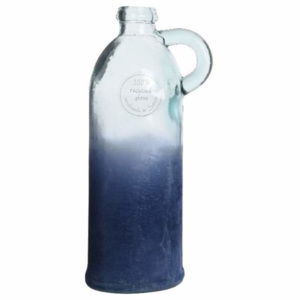 Váza/lahev 1 ucho sklo mix tmavě modrá