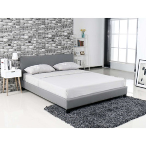 Čalouněná postel NELA šedá ekokůže 160x200cm