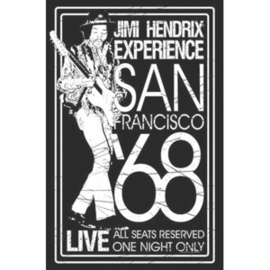 Textilní plakát Jimi Hendrix – San Francisco 68