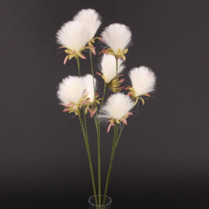 Pampeliška chmýří umělá 3 květy bílá 70cm