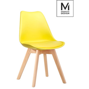 KHome MODESTO židle NORDIC žlutá - dubový základ